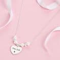 Engraved Heart Necklace with Silver Beads & Pearls | Charming Engraving