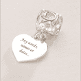 Engraved Heart Photo Charm, Sterling Silver, fits Pandora | Charming Engraving