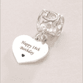 Engraved Heart Photo Charm, Sterling Silver, fits Pandora | Charming Engraving