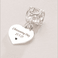 Engraved Heart Photo Charm, Sterling Silver, fits Pandora | Charming Engraving