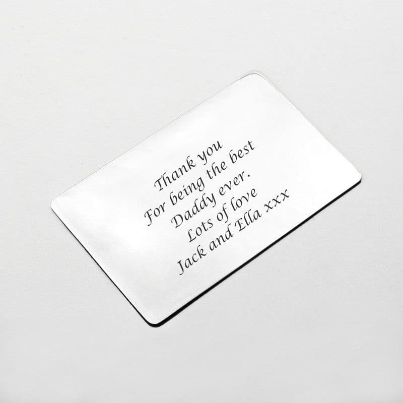 Engraved Keepsake Card for Purse or Wallet | Charming Engraving