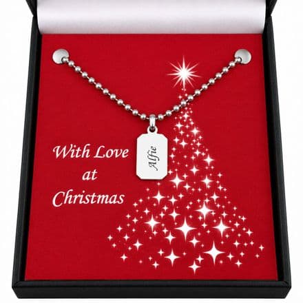 Engraved Necklace for Boys in Christmas Box