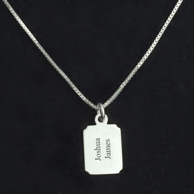 Engraved Necklace for Boys, Silver Chain | Charming Engraving