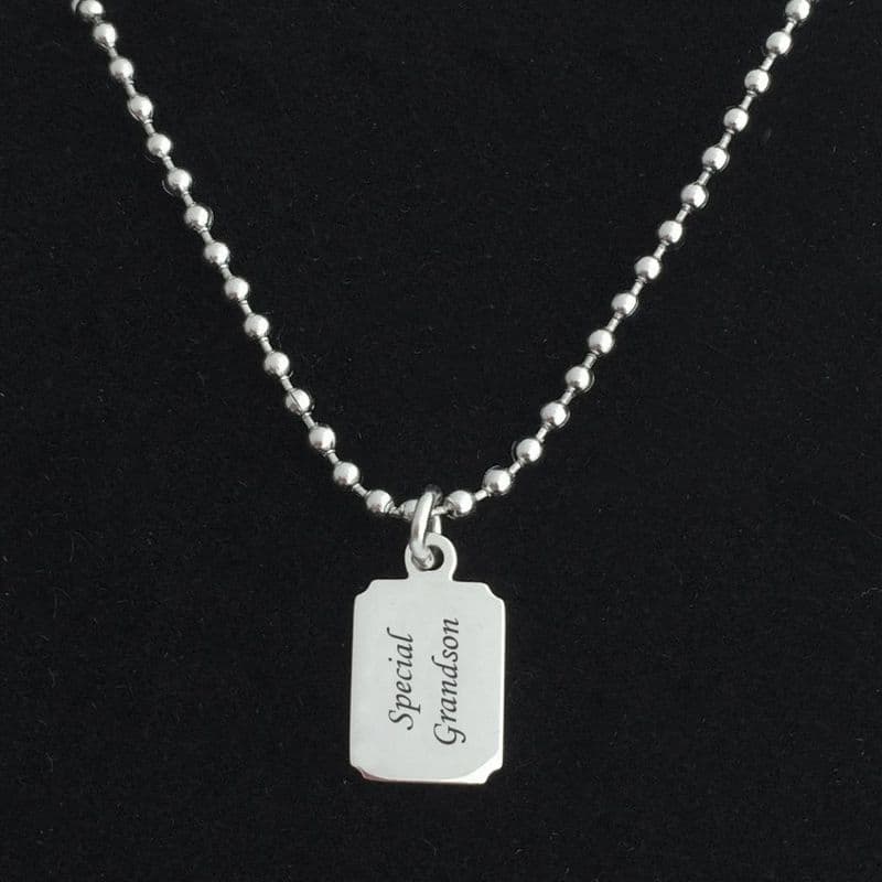 Engraved Necklace for Boys, Steel Ball Chain | Charming Engraving