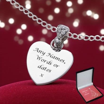 Engraved Necklace in Christmas Box