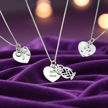 Engraved Necklace with Charm Choice.