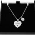 Pet Loss Memorial Gift, Engraved Photo Necklace with Paw Pendant | Charming Engraving