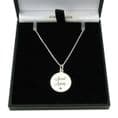 Engraved Round Pendant Necklace .925 Sterling Silver | Charming Engraving