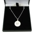 Engraved Round Pendant Necklace .925 Sterling Silver | Charming Engraving