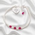 Engraved Silver Bead Bracelet with Birthstones | Charming Engraving