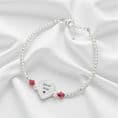 Engraved Silver Charm Bead Birthstone Bracelet | Charming Engraving