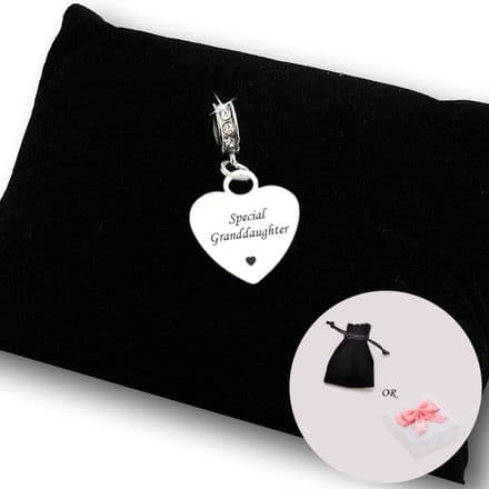 Engraved Special Granddaughter Charm for Bracelet