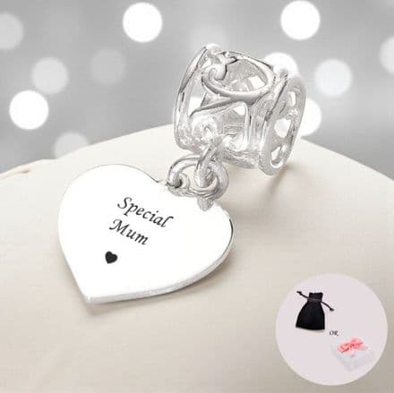 Engraved Special Mum Charm, Stg Silver, for Pandora.