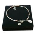 Engraved Sterling Silver and Rose Gold Bracelet with Angel | Charming Engraving