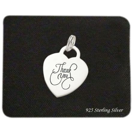 Engraved Thank You Gift Charm - Sterling Silver