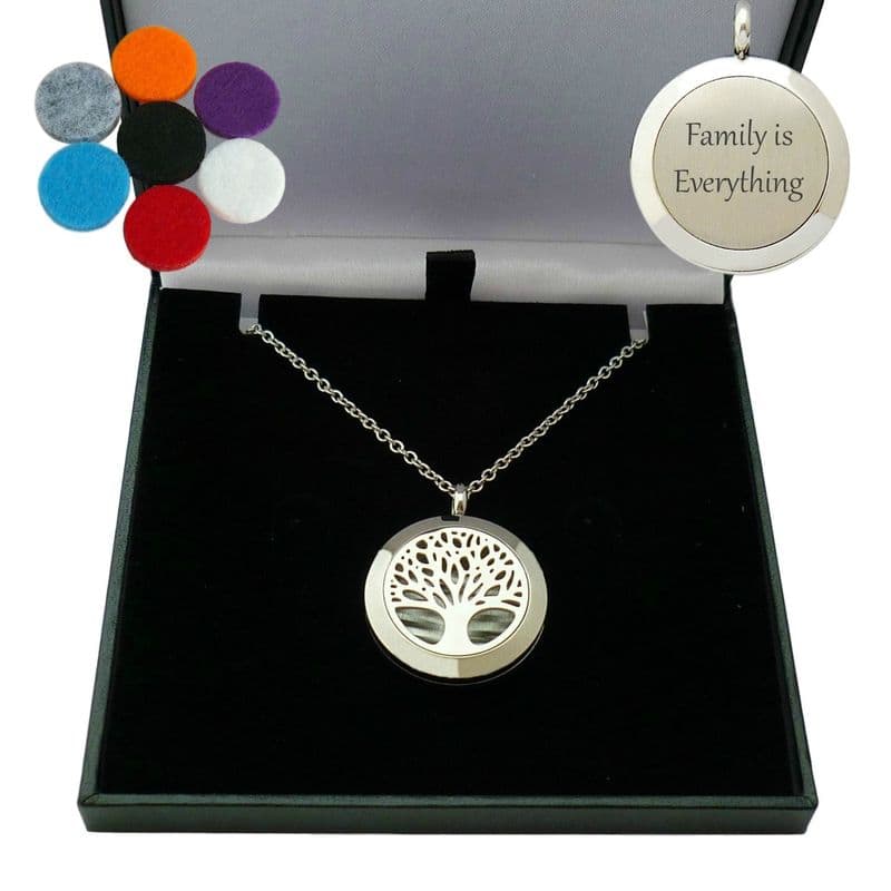 Personalised Tree of Life Aromatherapy Locket with Engraving | Charming Engraving