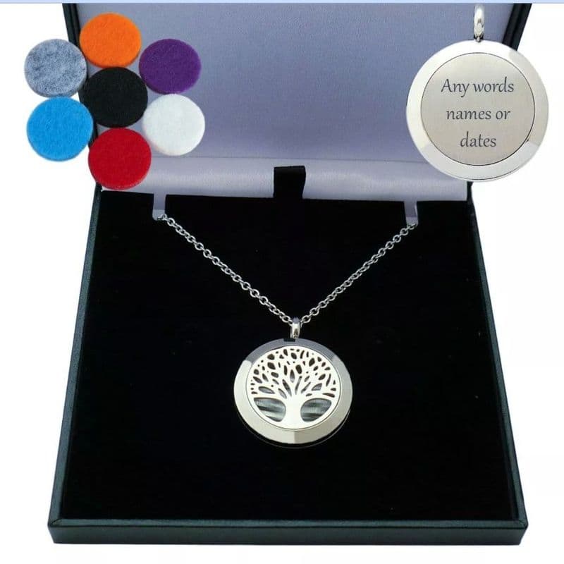 Personalised Tree of Life Aromatherapy Locket with Engraving | Charming Engraving