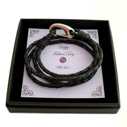 Father's Day Gift Leather Wrap Bracelet for Man