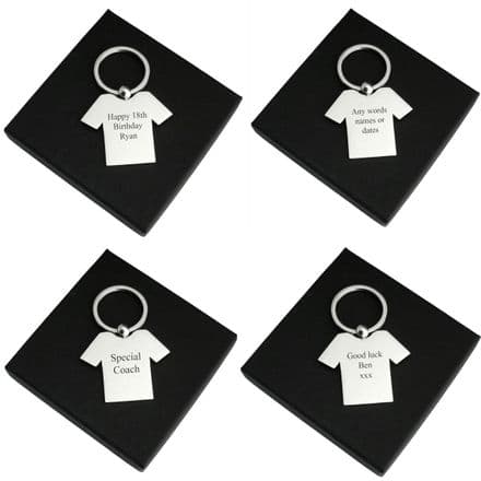 Football Shirt Key Ring with Engraving
