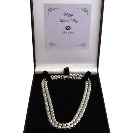 Gift for Father's Day, Silver Stainless Steel Necklace, 24 inch chain