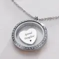 Glass Locket with Personalised Floating Charm,  Engraved Photo and Any Words | Charming Engraving