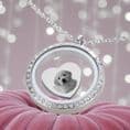 Glass Locket with Personalised Floating Charm,  Engraved Photo and Any Words | Charming Engraving