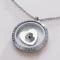 Glass Locket with Personalised Floating Charm,  Engraved Photo and Any Words | Charming Engraving