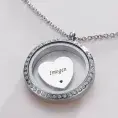Glass Locket with Personalised Floating Charm,  Engraved Photo and Any Words | Charming Engraving