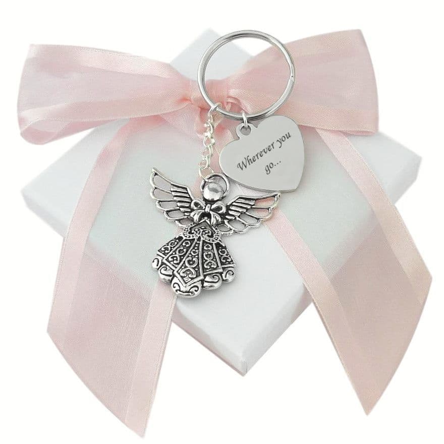 Angel Key Rings Guardian Angel Key Ring with Engraving | Charming Engraving