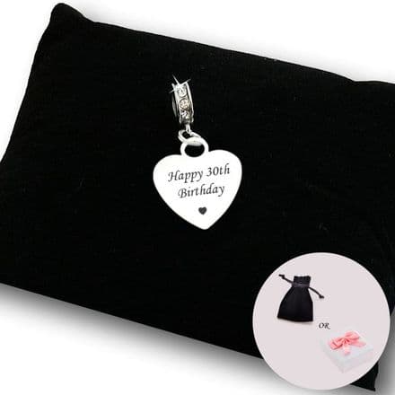 Happy 30th Birthday Bracelet Charm