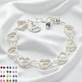 Heart Chain Bracelet with Birthstone and Engraving | Charming Engraving