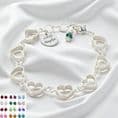 Heart Chain Bracelet with Birthstone and Engraving | Charming Engraving