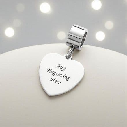 Heart Charm, fits Pandora, Any Engraving