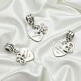 Heart charm with Flower, Cross or Heart, Any Engraving | Charming Engraving