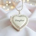 Ladies Locket Necklace, Photo, Opening Heart, Engraved | Charming Engraving
