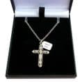 Large Cross Necklace with Engraved Tag | Charming Engraving
