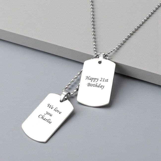 Dogtag Man's Engraved Necklace - Medium | Charming Engraving