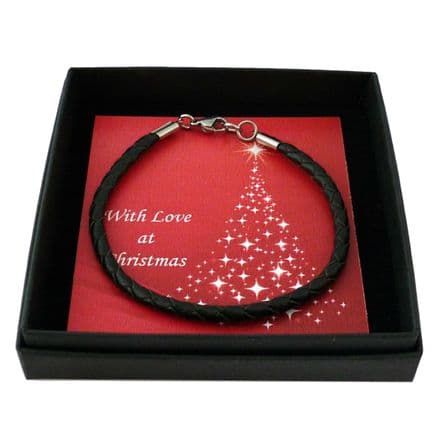 Man's Leather Bracelet in Christmas Box