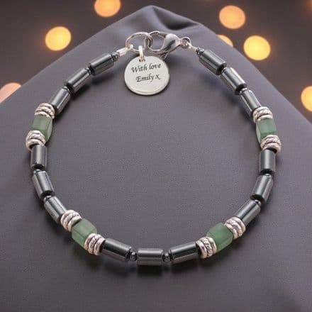 Men's Healing Bracelet, Aventurine and Hematite
