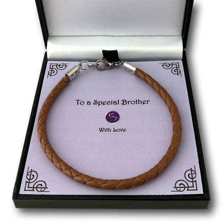 Mens Leather Bracelet. Gift for Husband, Uncle etc