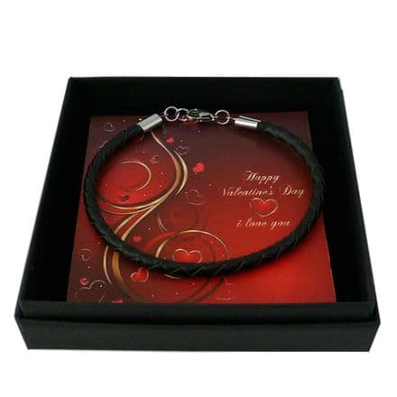 Mens Leather Bracelet. Gift for Valentines Day