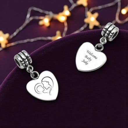 Mother and Child Charm with Engraving fits Pandora.