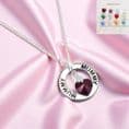 Mum or Mummy Necklace with Birthstone Heart | Charming Engraving