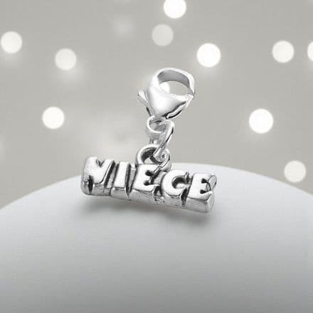 Niece Charm on Lobster, Split Ring or Bail.