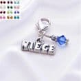 Niece Charm with Birthstone, Sterling Silver on Lobster Clasp | Charming Engraving