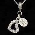 Open Heart Necklace with Engraved Silver Tag | Charming Engraving