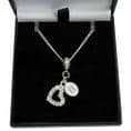 Open Heart Necklace with Engraved Silver Tag | Charming Engraving