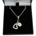 Open Heart Necklace with Engraved Silver Tag | Charming Engraving