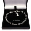 Paperclip Chain Charm Bracelet, 925 Sterling Silver , Size Adjustable | Charming Engraving