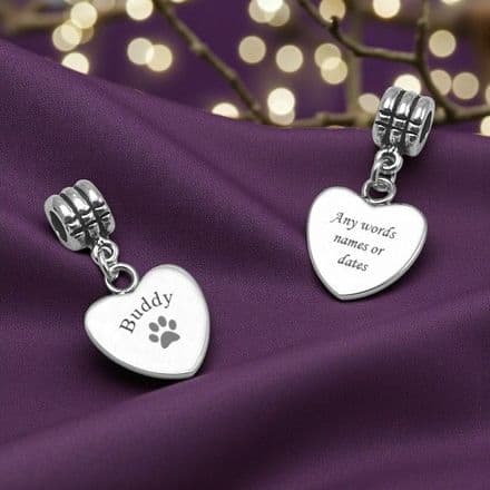 Paw Charm with Engraving fits Pandora.
